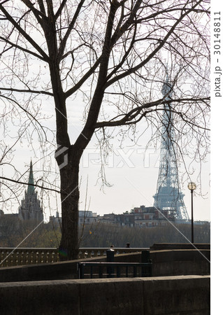 The Eiffel tower from the river Seine in Paris The Eiffel tower from the river Seine in Paris 30148811