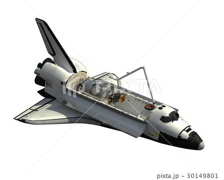 Space Shuttle Orbiter On White Background 30149801