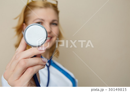 Doctor with glasses with phonendoscope 30149815