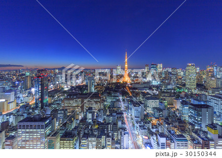 夜景_東京タワーと富士山 夜景_東京タワーと富士山 30150344