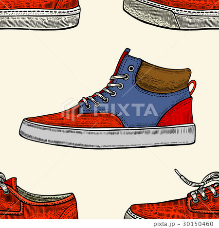 red and blue shoes.のイラスト素材 