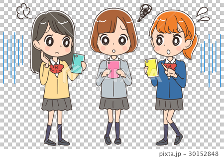 有需要的學校女孩的插圖（全身） 30152848