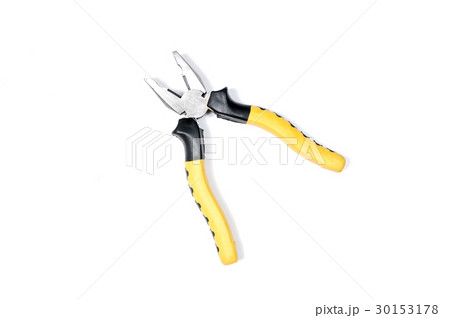 yellow pliers isolated on white background 30153178
