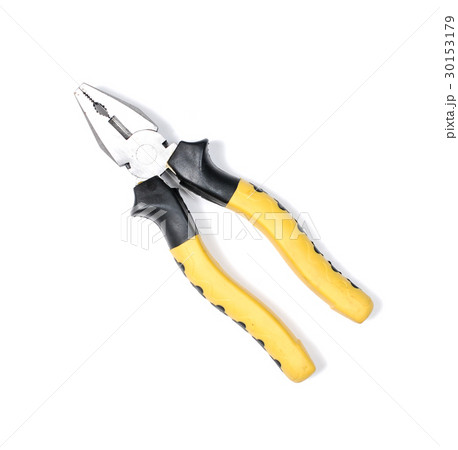 yellow pliers isolated on white background 30153179