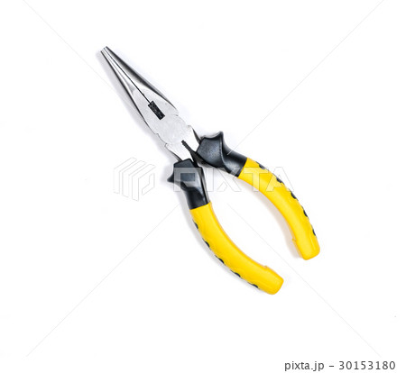 yellow pliers isolated on white background 30153180