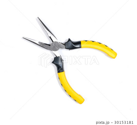 yellow pliers isolated on white background 30153181