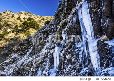 Mountain with snow in Hehuan, Taiwan, Asia. 30155028
