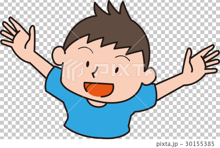 一個男孩傳播他的手 30155385