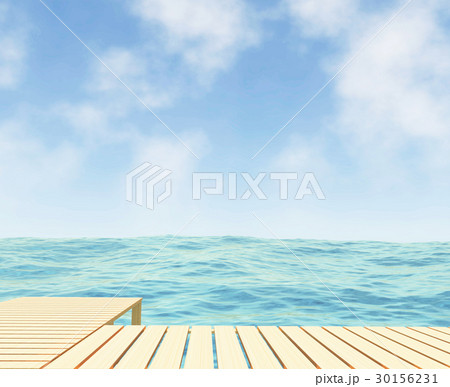 seaview with path in 3D rendering seaview with path in 3D rendering 30156231