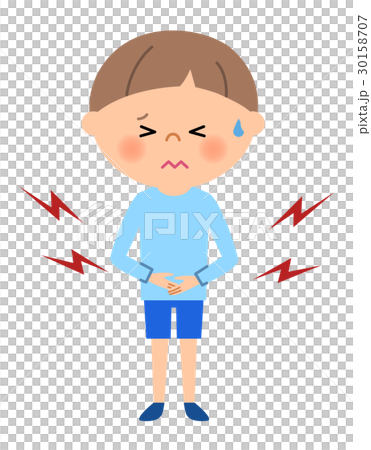 A boy has a stomachache - Stock Illustration [30158707] - PIXTA