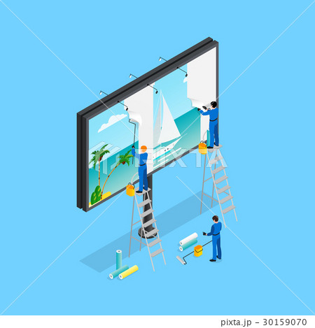 Travel Advertising Isometric Concept 30159070