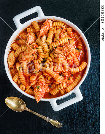 Fusilli pasta with chicken Fusilli pasta with chicken 30159836