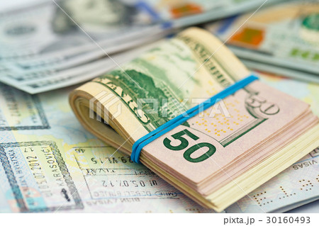 American money is on the top of the passport 30160493