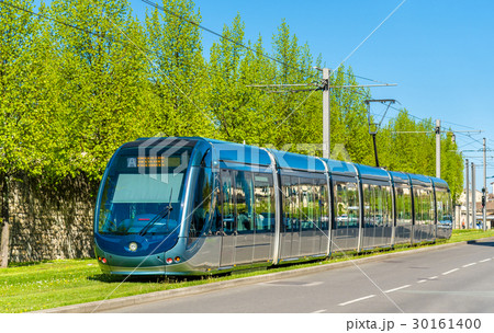 City tram on a street of Bordeaux, France 30161400