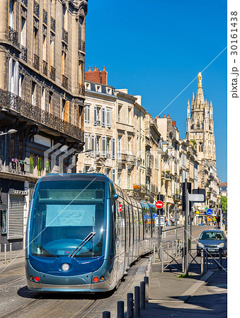City tram on Cours Pasteur street in Bordeaux City tram on Cours Pasteur street in Bordeaux 30161438