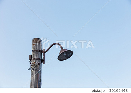 白川村の古い街灯の写真素材
