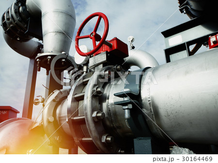 Industrial zone, Steel pipelines, valves and pumps Industrial zone, Steel pipelines, valves and pumps 30164469