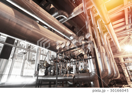 Industrial zone, Steel pipelines, valves and gauge 30166045