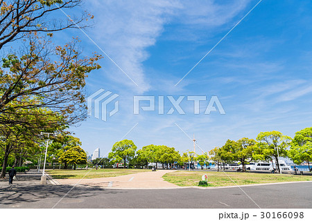 横浜 山下公園 おまつり広場の写真素材