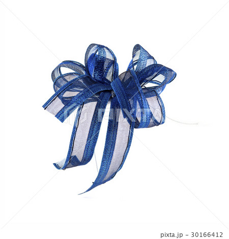 Blue ribbon isolated on background 30166412