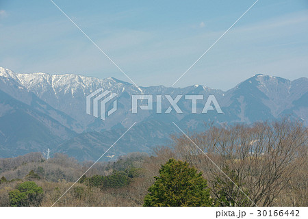 里の春と丹沢の残雪 30166442