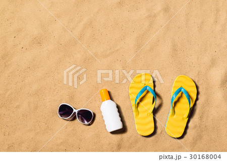 Summer vacation composition. Flip flops 30168004