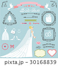 Wedding bridal shower decor set.Bride,swirls,icons 30168839
