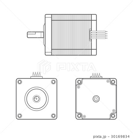 vector electric motor outline illustration. 30169834