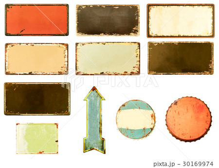 Collection of retro frame or signboard plates 30169974