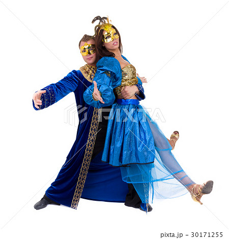carnival dancers team a mask dancing, isolated on carnival dancers team a mask dancing, isolated on 30171255