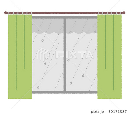 窓と雨のイラスト素材 30171387 Pixta