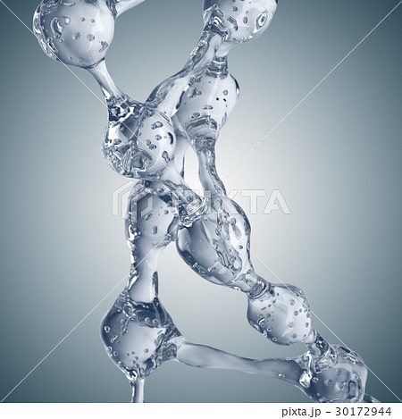 3d illustration of DNA molecule model from water. 3d illustration of DNA molecule model from water. 30172944