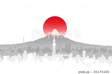 富士山と東京の街 ロング 30174160