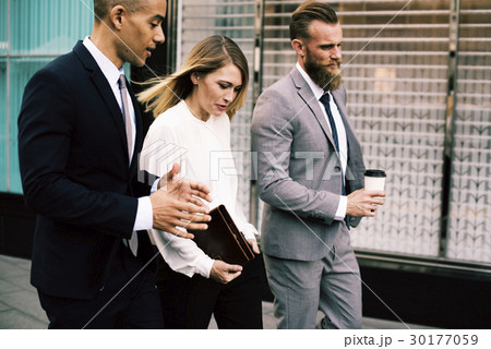 Businesspeople Talk Men Women Notebook 30177059