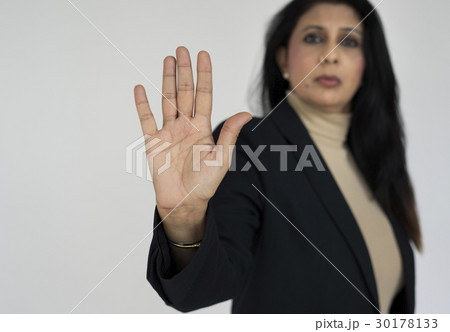 Woman Serious Studio Portrait Concept Woman Serious Studio Portrait Concept 30178133