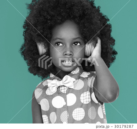African Descent Child Headphones Music African Descent Child Headphones Music 30179287