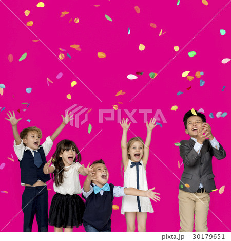 Children Smiling Happiness Friendship Togetherness Celebration Studio Portrait 30179651