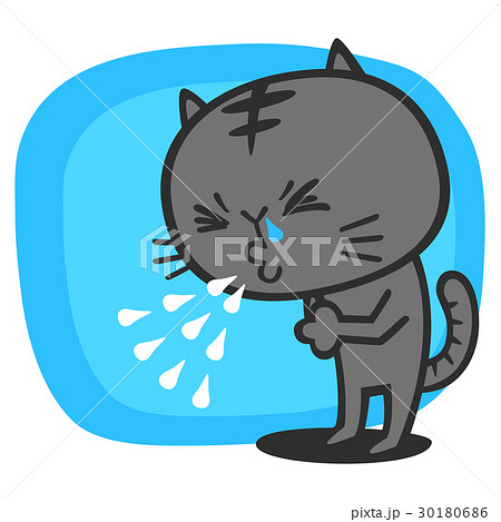 猫 くしゃみ イラストのイラスト素材 30180686 Pixta