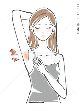 脇が赤くなった女性 30180831