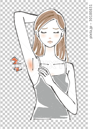 脇が赤くなった女性 30180831