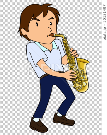 サキソフォンを吹く男子 サキソフォンを吹く男子 30181497
