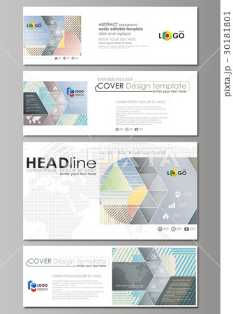 Social media and email headers set, modern banners Social media and email headers set, modern banners 30181801
