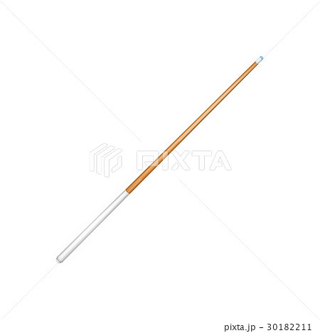 Billiard cue with white handle on white background 30182211