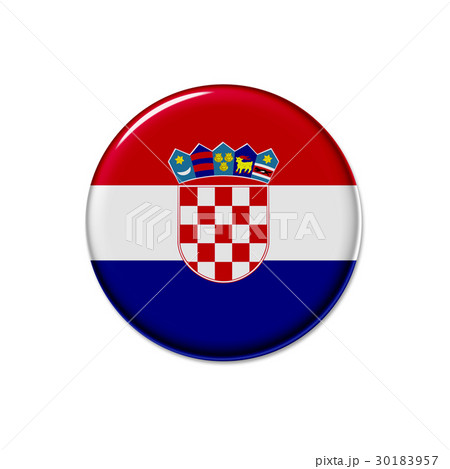 缶バッジ 国旗 アイコン クロアチア 30183957