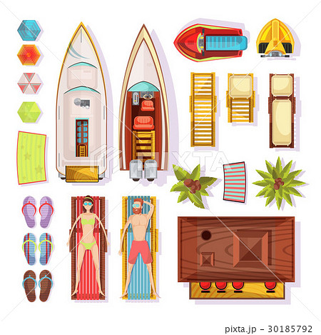 Beach Elements Top View Beach Elements Top View 30185792