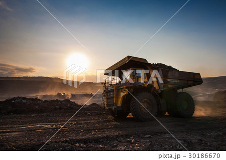 coal-preparation plant. Big yellow mining truck at 30186670