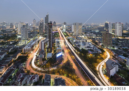 Aerial View of Taksin Bridge, Bangkok, Thailand Aerial View of Taksin Bridge, Bangkok, Thailand 30189038