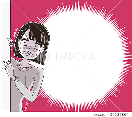 ショックを受ける女性（ふきだし付き） 30189364