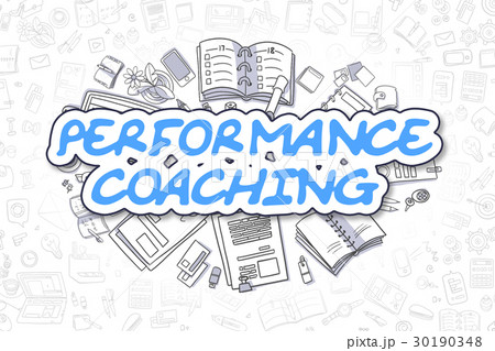 Performance Coaching - Cartoon Blue Text. Business Performance Coaching - Cartoon Blue Text. Business 30190348