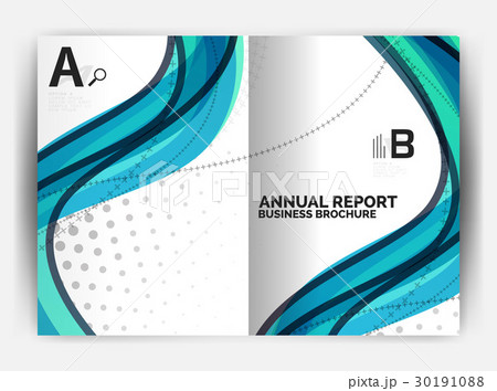 Business report cover template wave 30191088